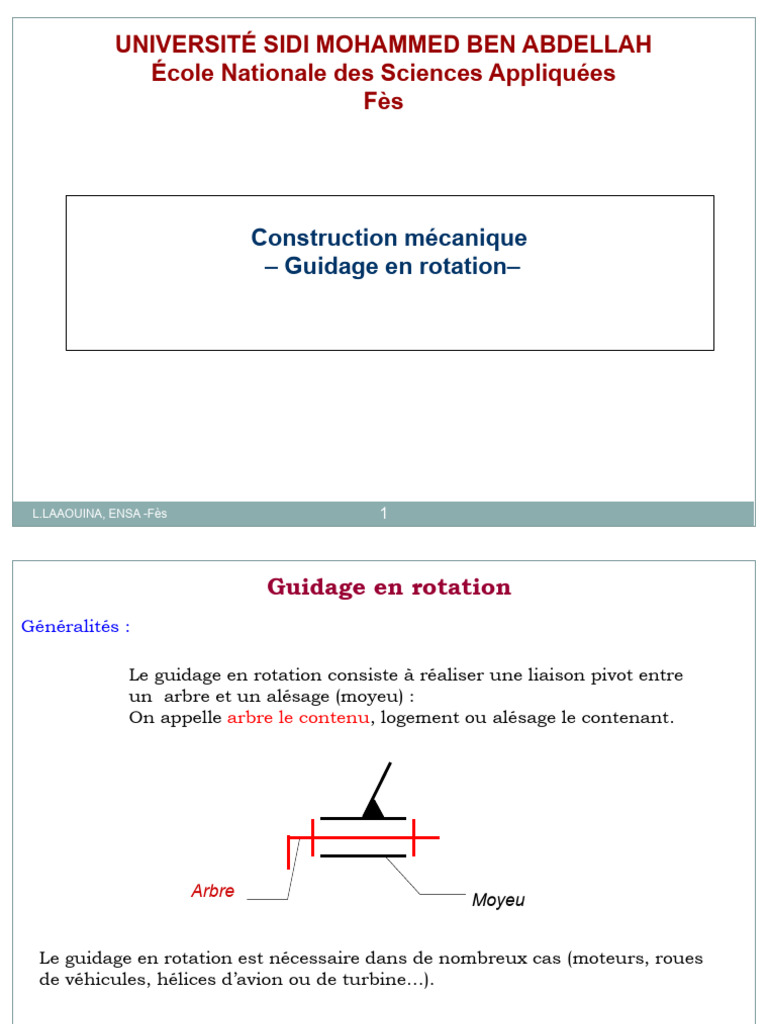 Techniques de guidage en rotation | PDF | Friction | Ingénierie mécanique