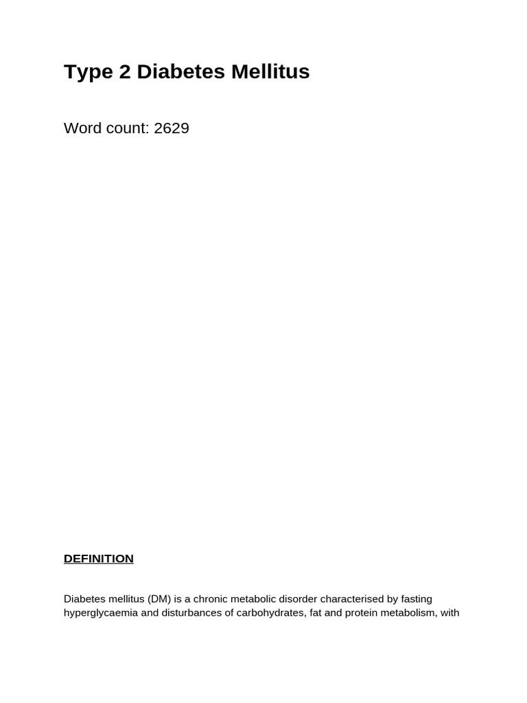 Type 2 Diabetes Mellitus 2 | PDF | Diabetes | Prediabetes