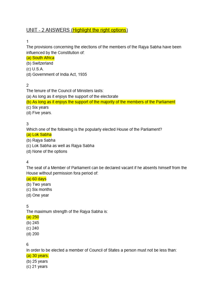QB Unit 2 | PDF | Pardon | Government Of India