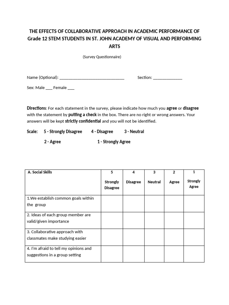 Questionnaire in PR2 G2 | PDF | Procrastination | Professional Skills