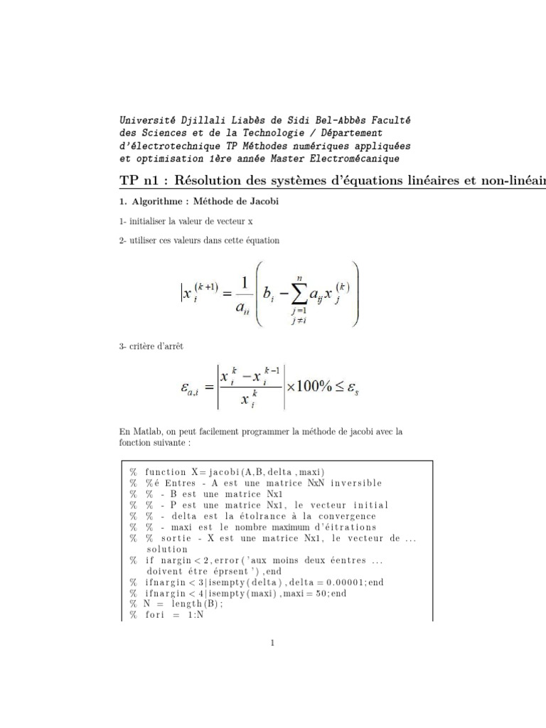 Méthodes numériques en électrotechnique | PDF | Analyse numérique | Algèbre