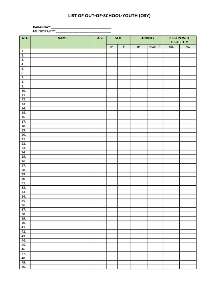 Osy Data Form SK | PDF