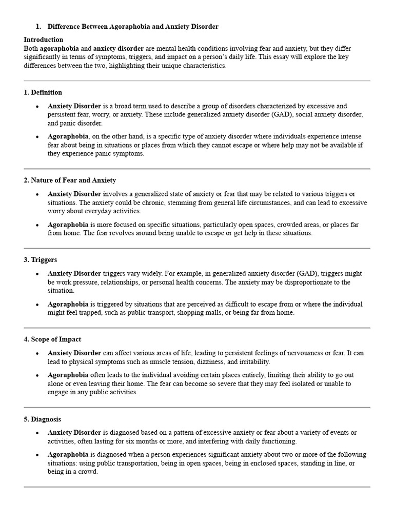 differences cc11 | PDF | Obsessive–Compulsive Disorder | Panic Attack