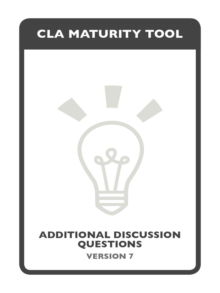 CLA Maturity Tool Discussion Questions | PDF | Social Exclusion ...
