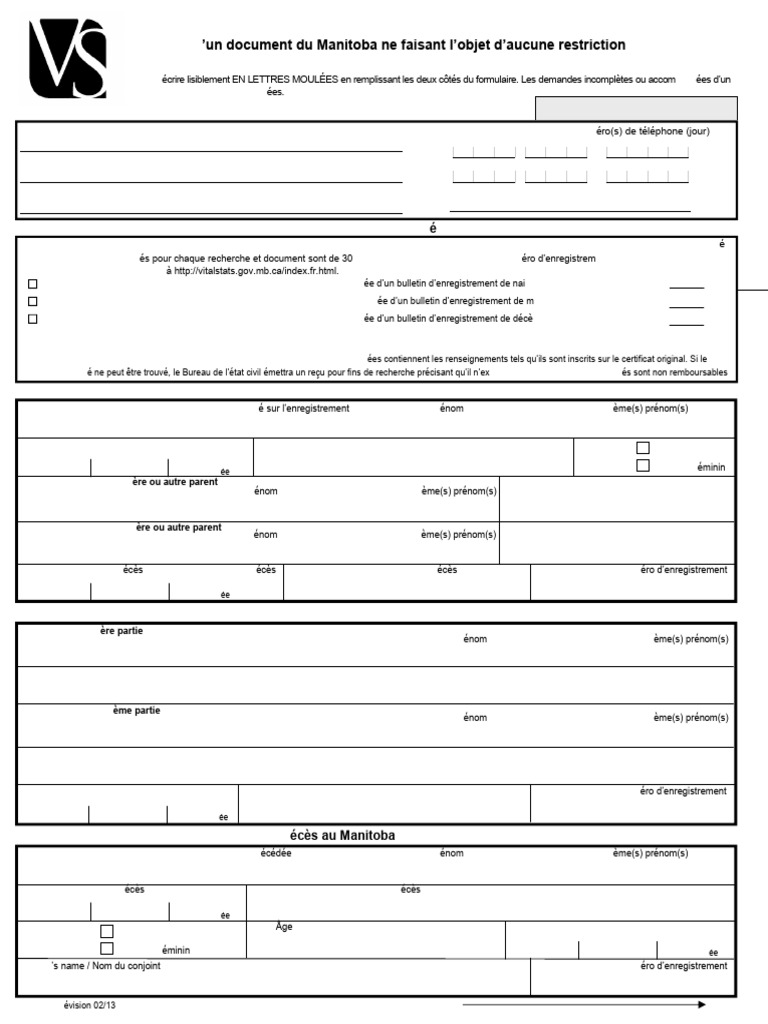 Demande de certificat de naissance Manitoba | PDF | Onomastique