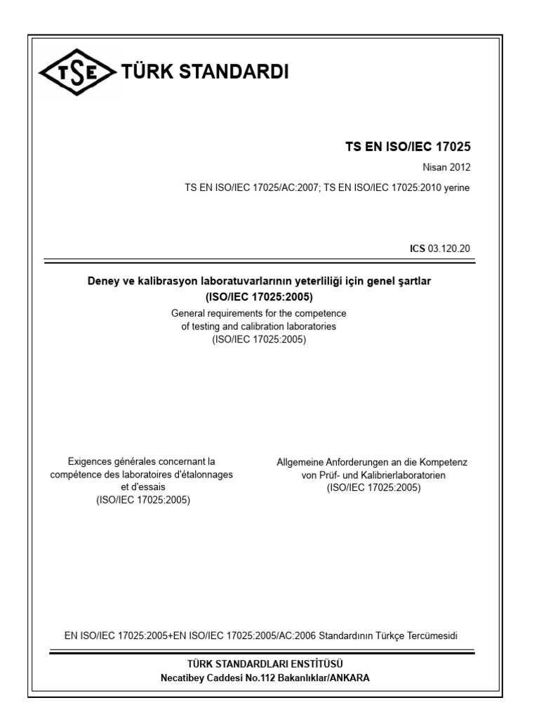 TS en Iso Iec 17025 PDF | PDF