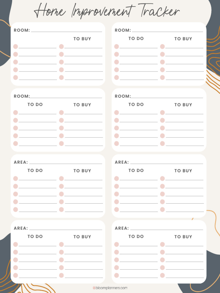 Home Improvement Tracker Overview | PDF