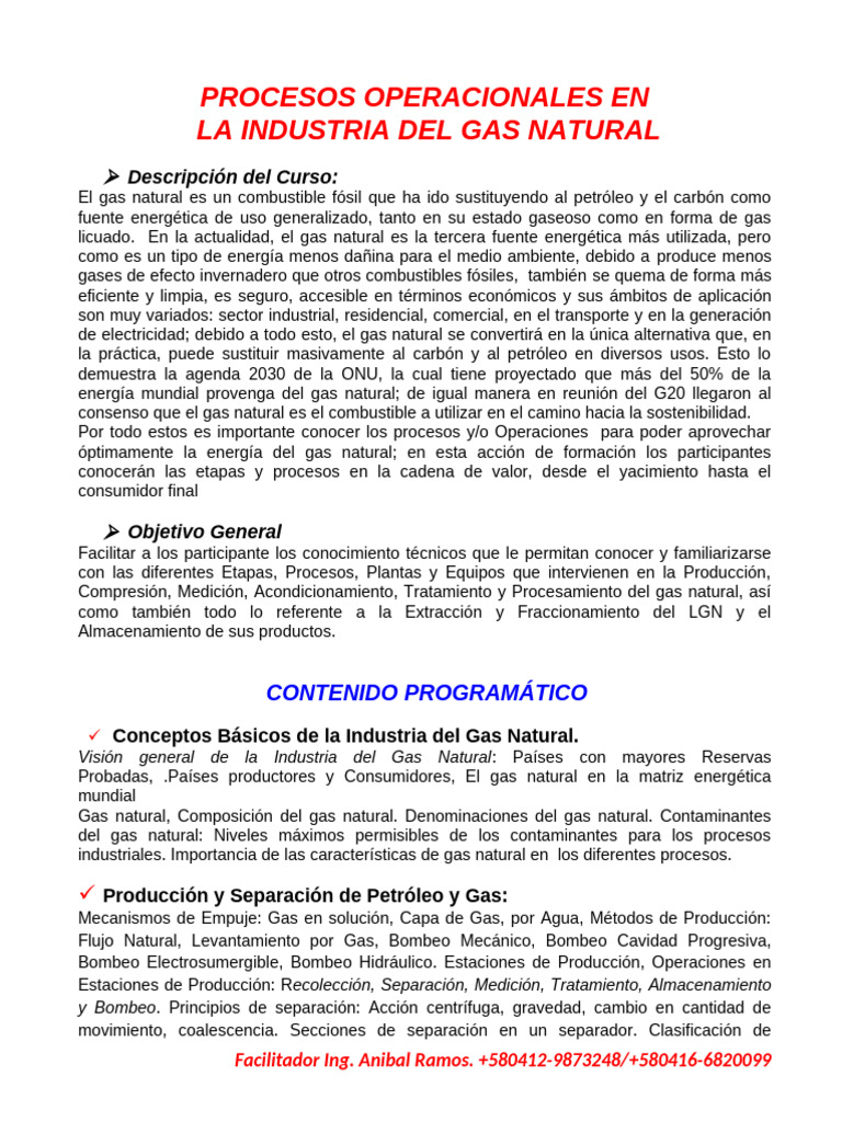 Procesos de La Industria Del Gas Natural Ar Peru | PDF | Gas natural ...