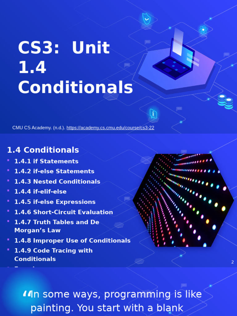 CS3+Unit+1_1.4+Conditionals computer science advanced unit | PDF ...