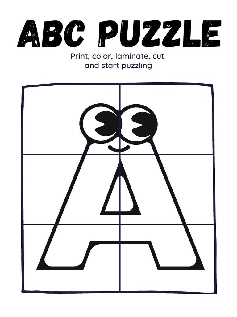 Alphabet Coloring Puzzle Set Worksheet PDF | PDF
