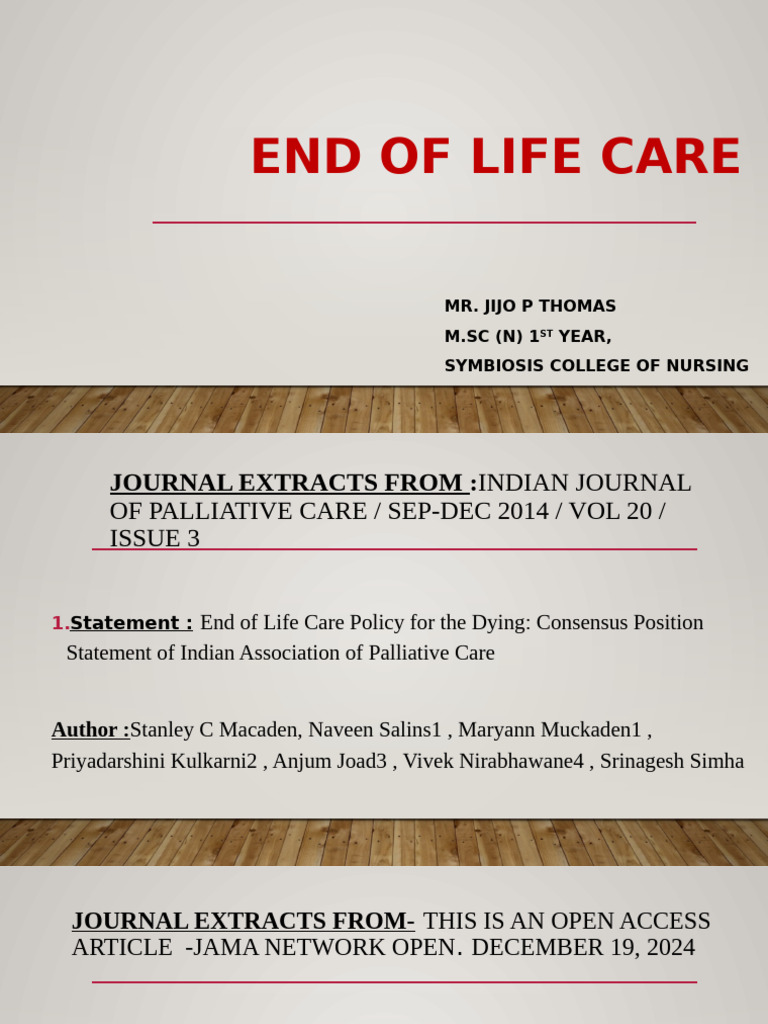 End-of-Life Care Challenges in India | PDF | End Of Life Care ...