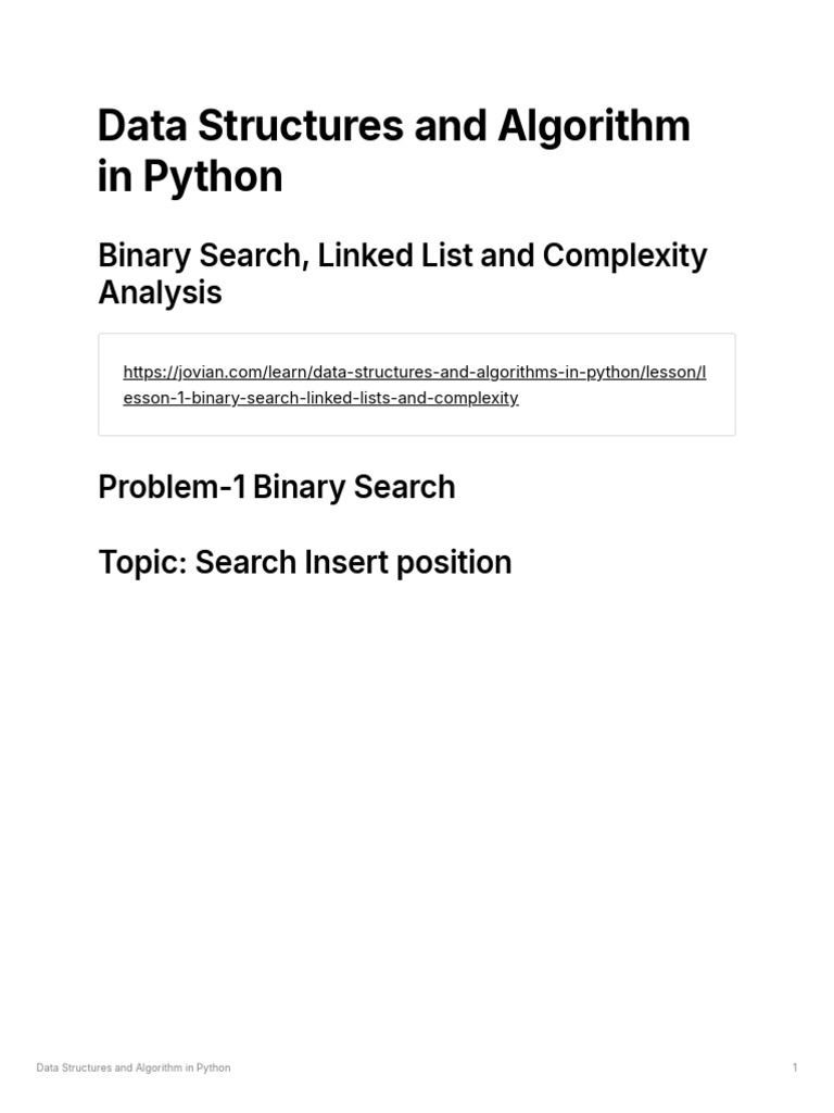 Data Structures and Algorithm in Python | PDF