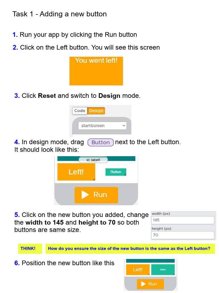 Adding a New Button in App Design | PDF