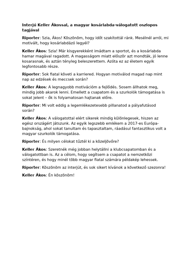 Interjú Keller Ákossal | PDF