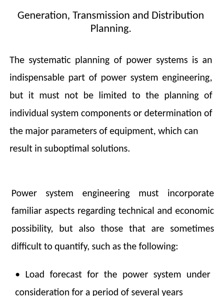 Power System Planning Overview | PDF | Forecasting | Electric Power ...