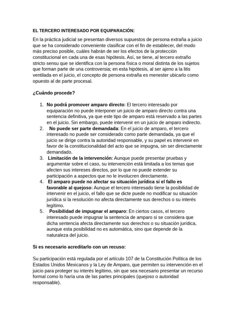Tercero Interesado en Juicio de Amparo | PDF | Sentencia (ley) | Ley ...