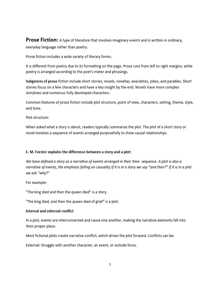 Understanding Prose Fiction Elements | PDF | Plot (Narrative) | Narration