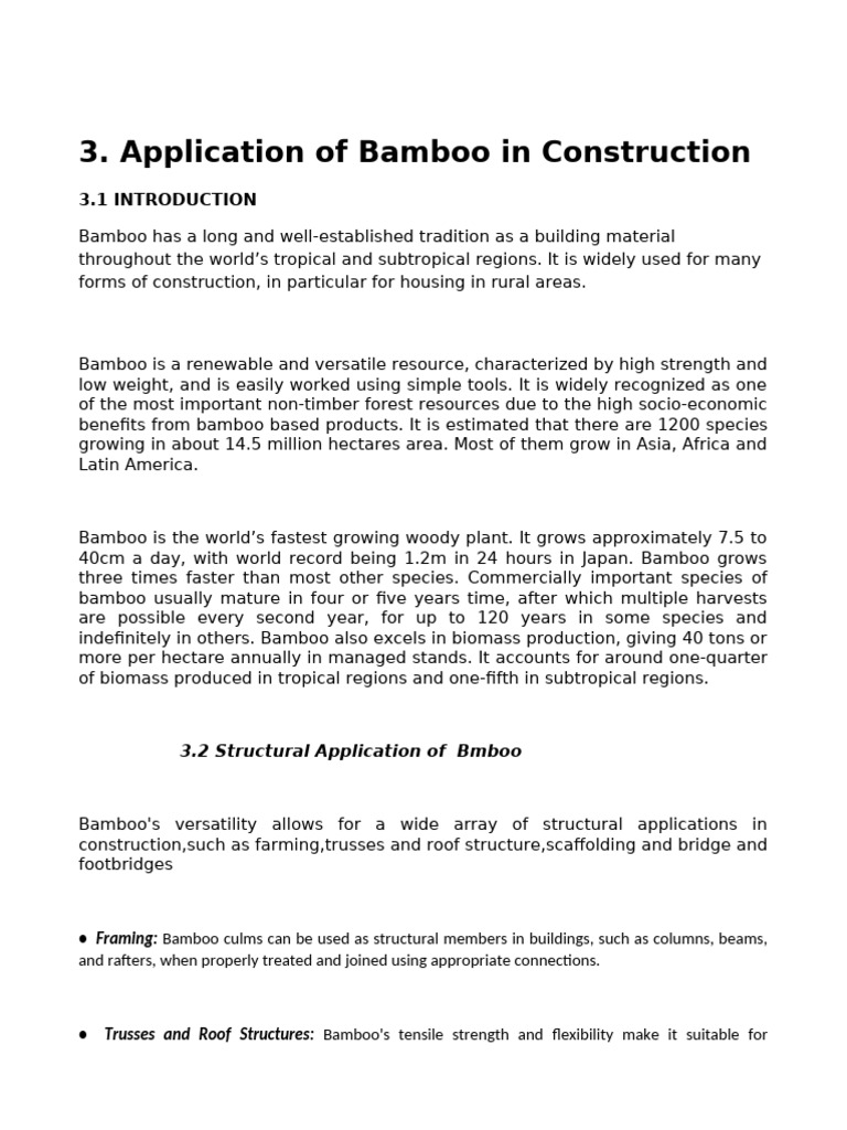 Application of Bamboo in Consruction | PDF | Bamboo | Scaffolding