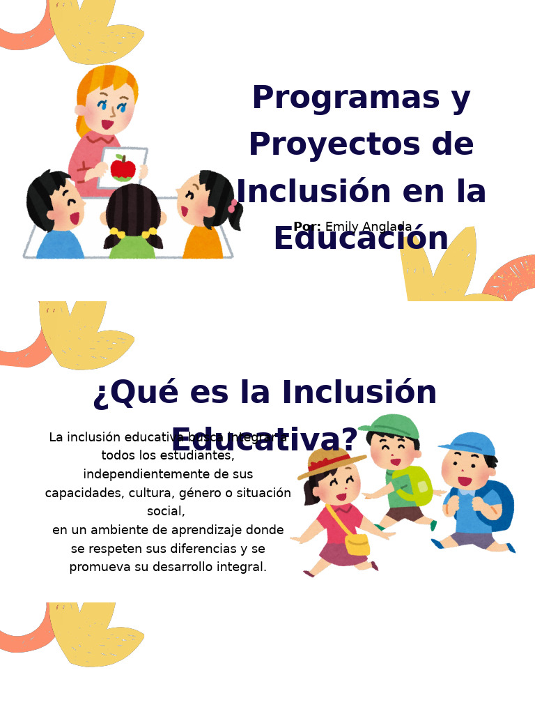 Programas y Proyectos de Inclusión en La Educación | PDF | Inclusión ...