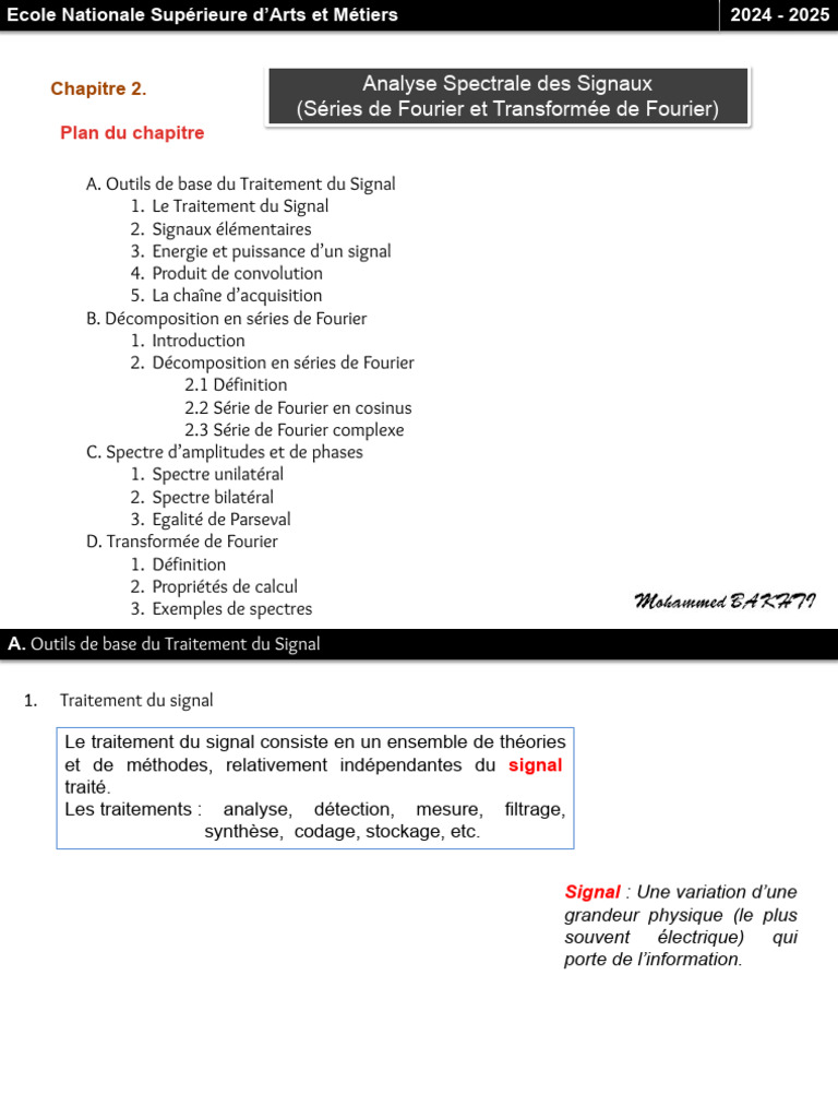 Outils de Traitement du Signal et Fourier | PDF | Convolution ...
