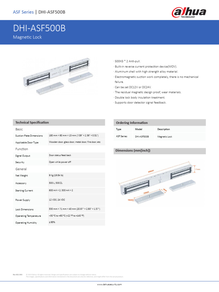 ASF500B Datasheet 20230912 241116 165307 | PDF | Door | Physical Sciences