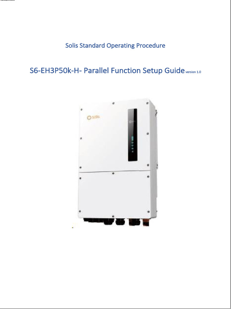 Solis S6-EH3P50k-H Parallel Setup Guide | PDF | Power Inverter ...