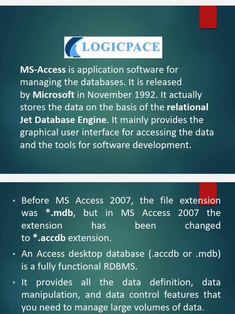 MS Access Database Management Guide | PDF | Microsoft Access | Databases