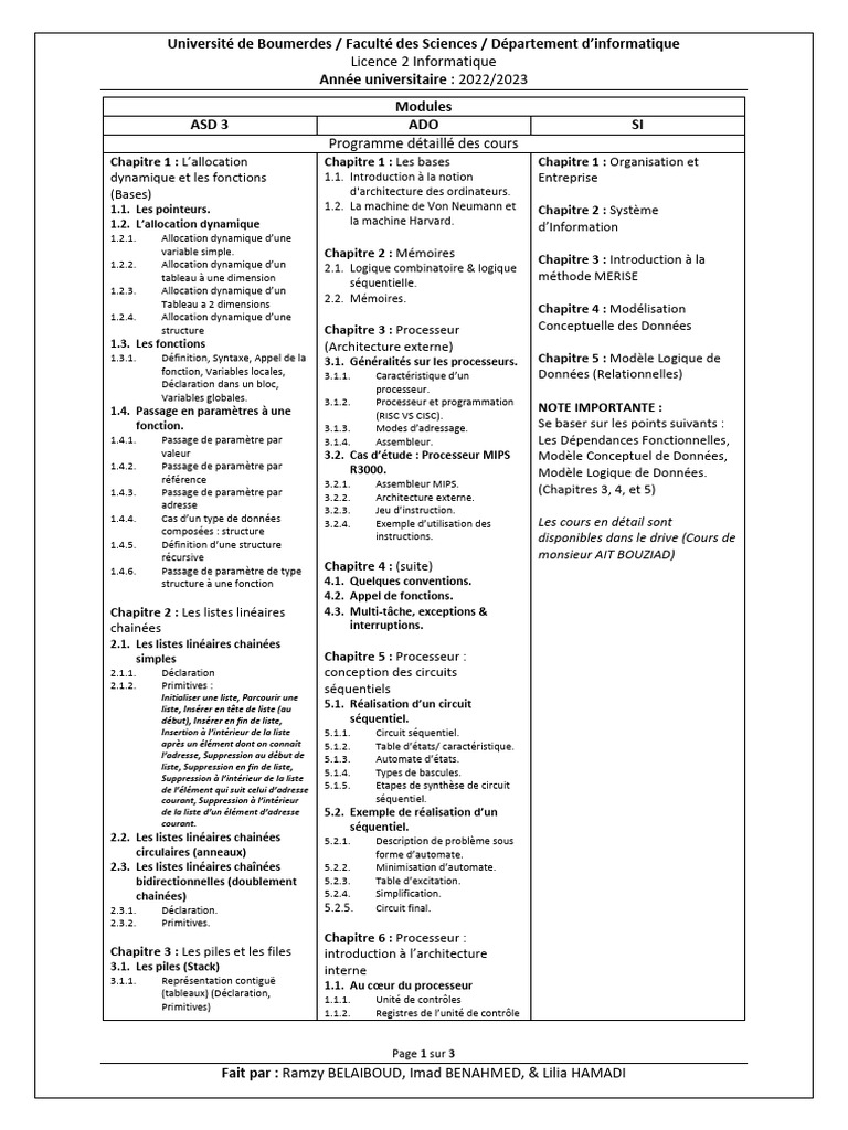 Fiche de révision en informatique | PDF | Informatique | Ingénierie ...