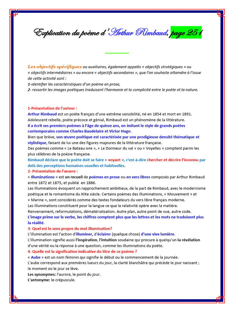 Analyse du poème 