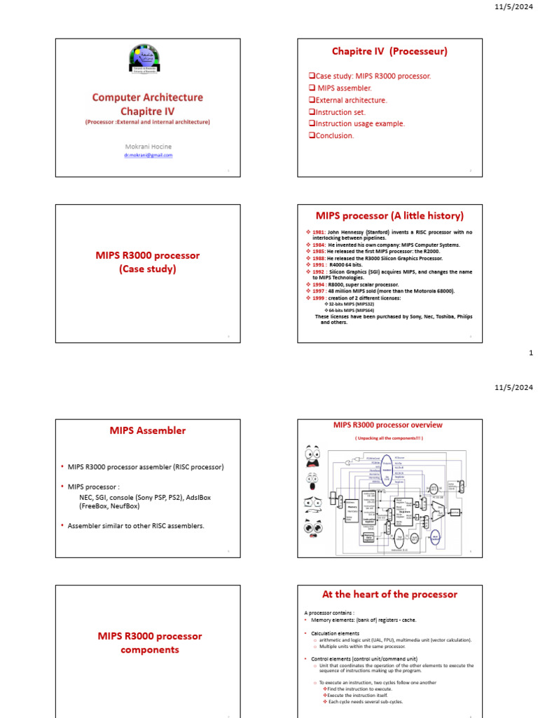 MIPS R3000 Processor Overview | PDF | Central Processing Unit ...