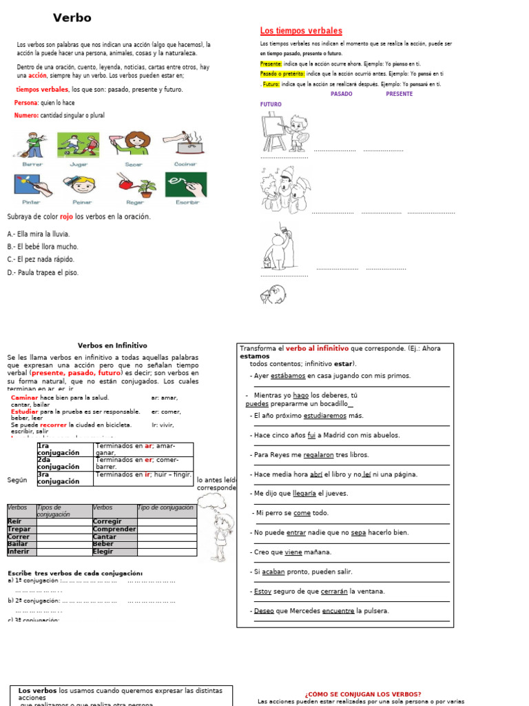 Identificación y uso de verbos | PDF | Verbo | Plural
