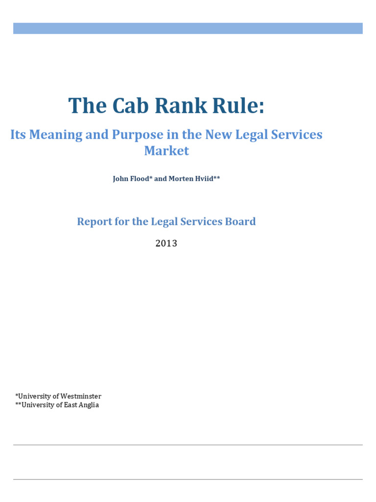 Cab Rank Rule - Final | PDF | Barrister | Lawyer