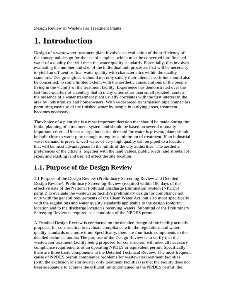 Wastewater Treatment Plant Design Review | PDF | Clean Water Act ...