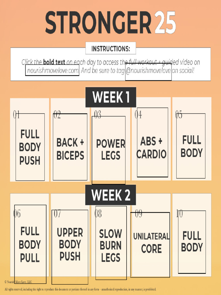 Stronger 25 Calendar With Links | PDF