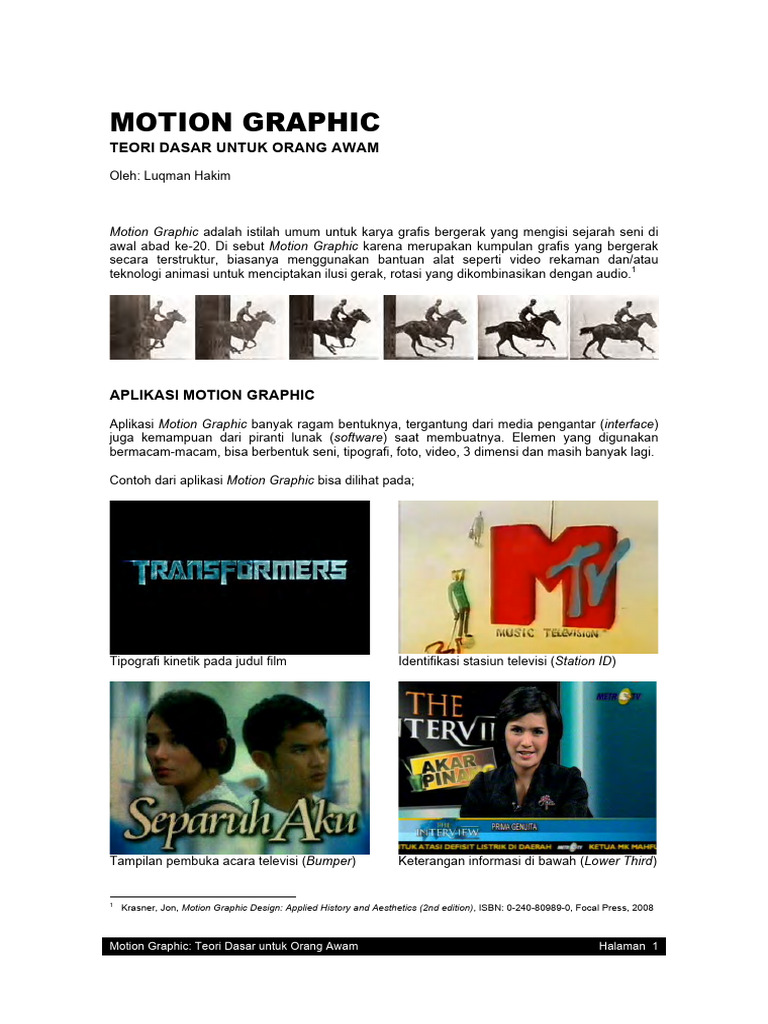 Dasar Teori Motion Graphic untuk Pemula | PDF