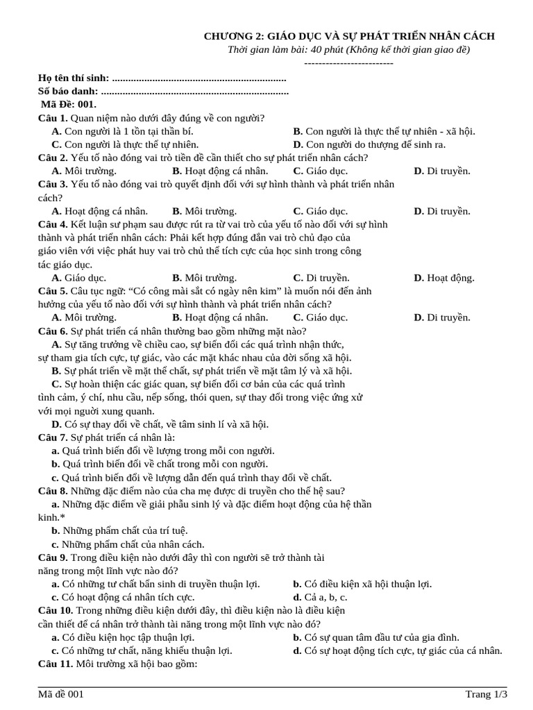 001 R1o9ds CHUONG 2 GIAO DUC VA SU PHAT TRIEN NHAN CACH 08 01 2025 | PDF