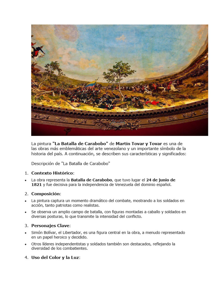 Pintura de la Batalla de Carabobo | PDF | Pinturas | Venezuela