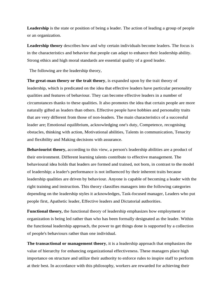 Functional Leadership and Styles Explained | PDF | Leadership | Leadership