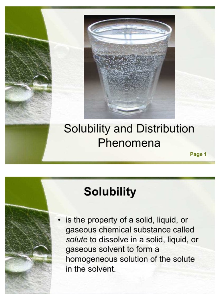 Solubility PDF Solution Solubility