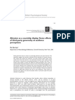 Altruism As A Courtship Display: Some Effects of Third-Party Generosity On Audience Perceptions