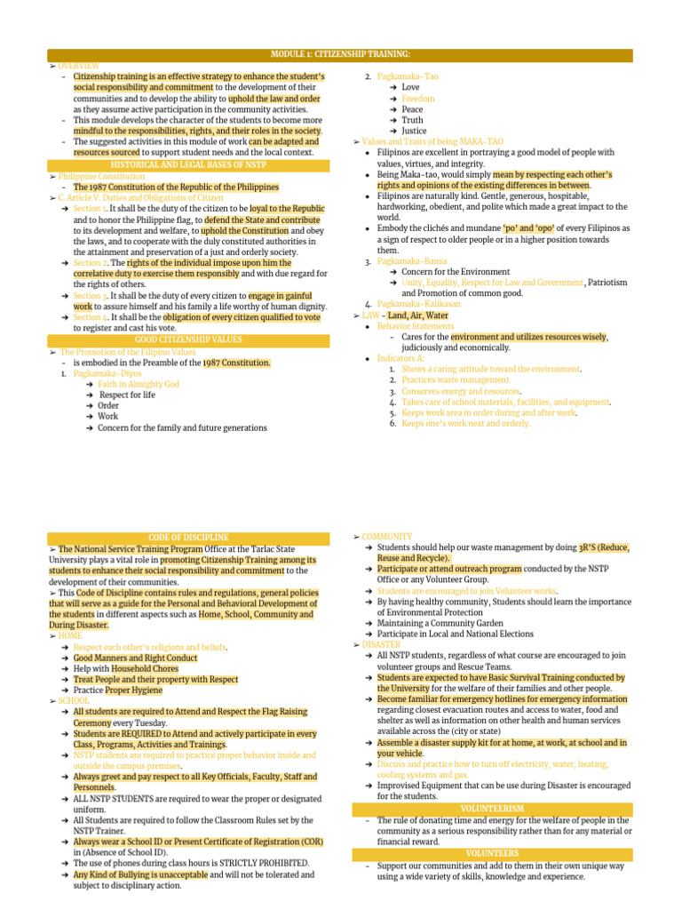 Nstp Module 1 Pdf Citizenship Volunteering