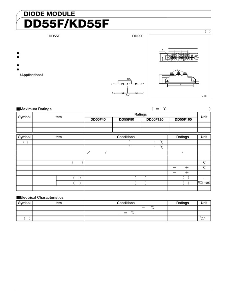 Dd55f160 Diode Module | PDF | Diode | Rectifier