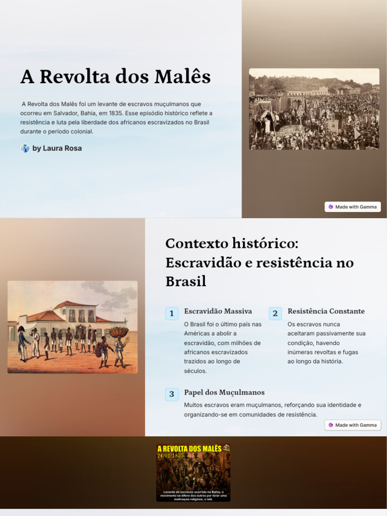 Revolta dos Malês: Luta e Consequências | PDF | Escravidão