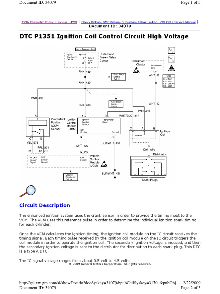 DTC p1351 Ignition Coil Control Circuit High Voltaje PDF Ignition System Electrical Connector