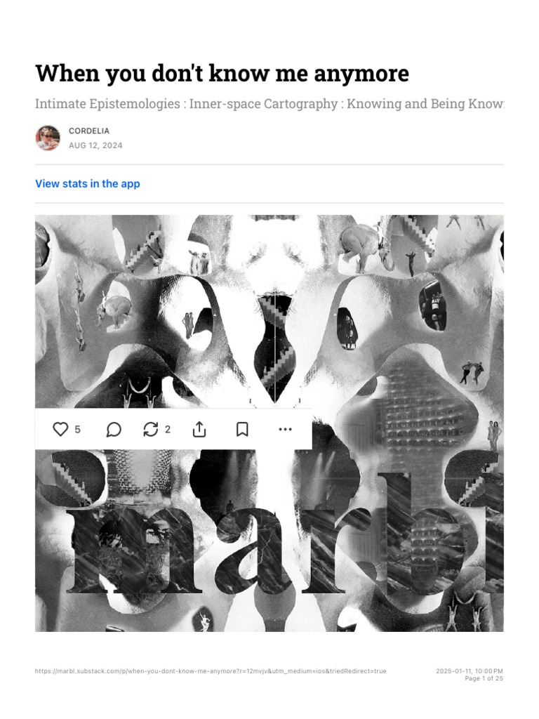 When You Don't Know Me Anymore by Cordelia Marbl PDF Experience