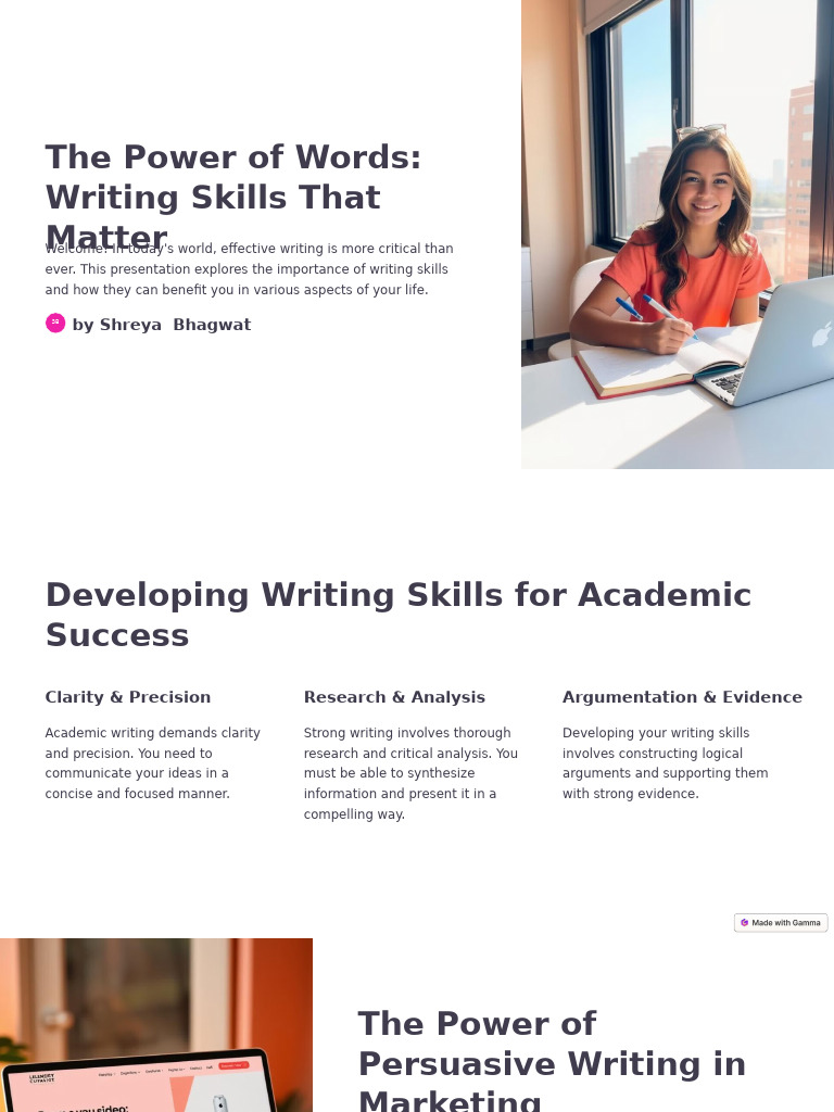 The Power of Words Writing Skills That Matter | PDF