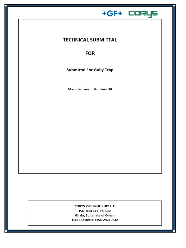 Gully Trap Technical Submittal | PDF