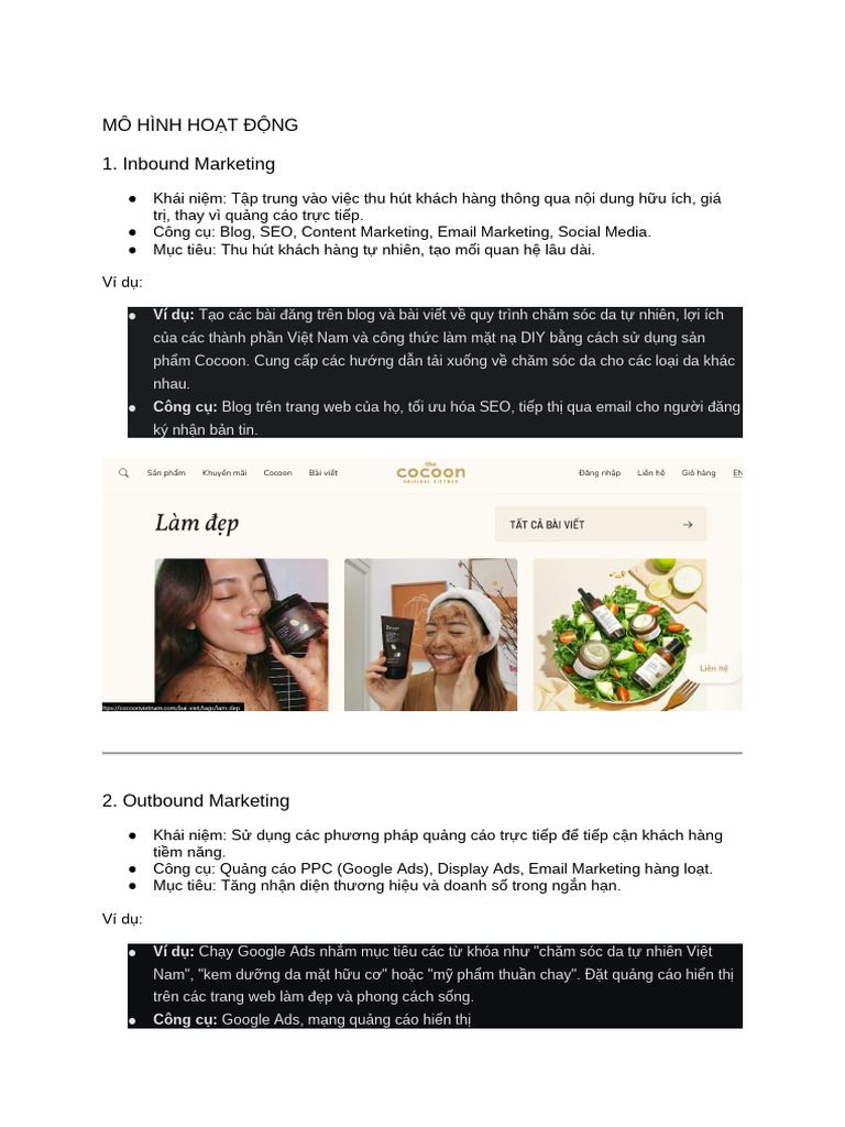 Mô Hình Ho T Đ NG Và Công C Digital Marketing | PDF