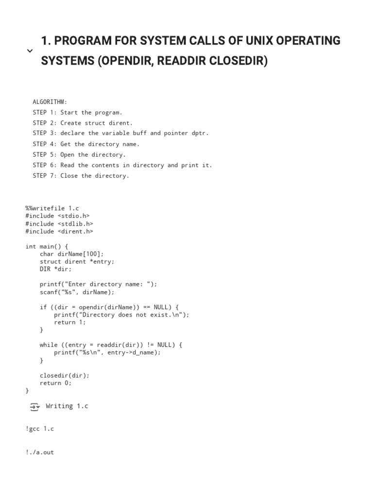 Unix System Calls and CPU Scheduling Algorithms | PDF | Computer ...