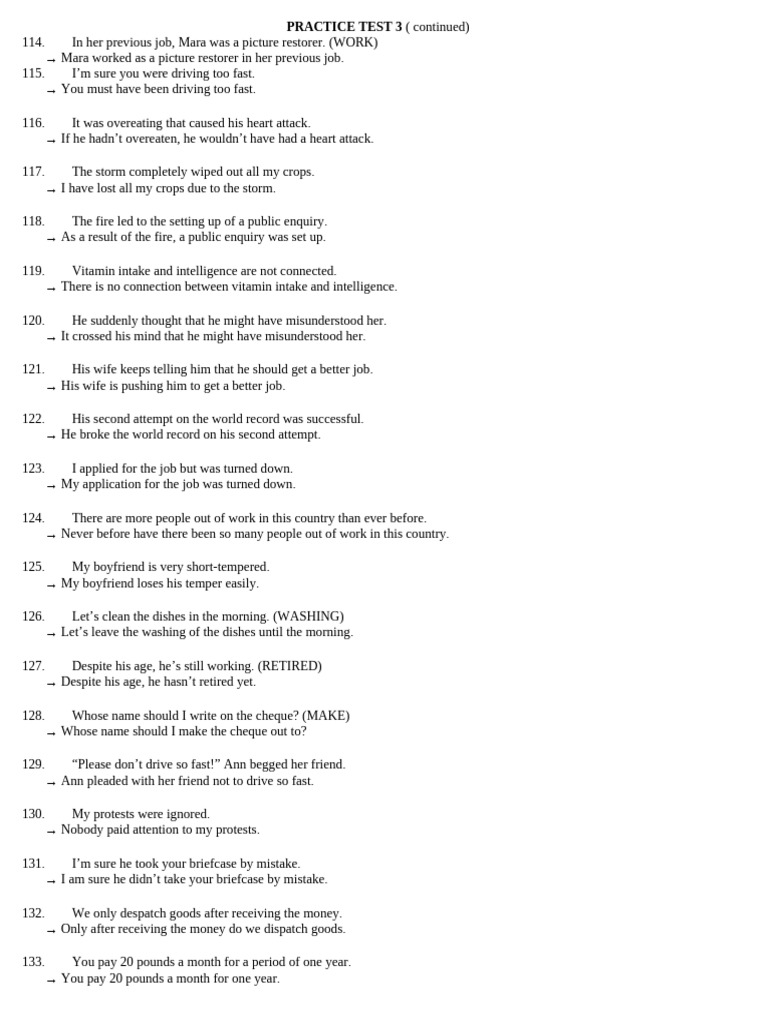 Sentence Transformation 3 | PDF